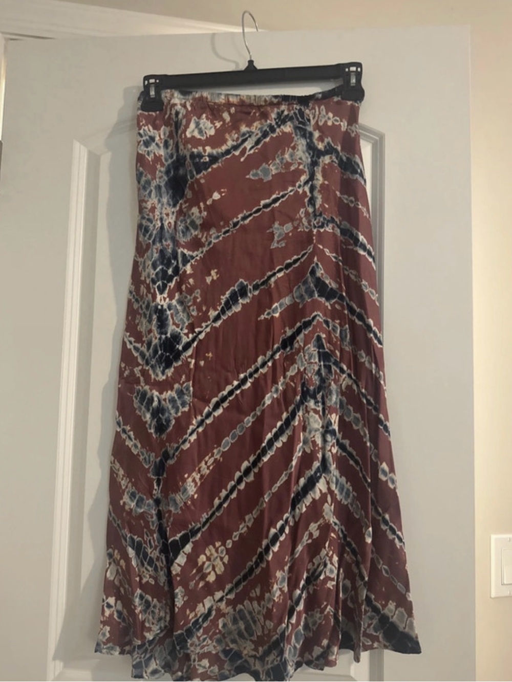 Young Fabulous & Broke Rust and Navy Tie-Dye Maxi Skirt